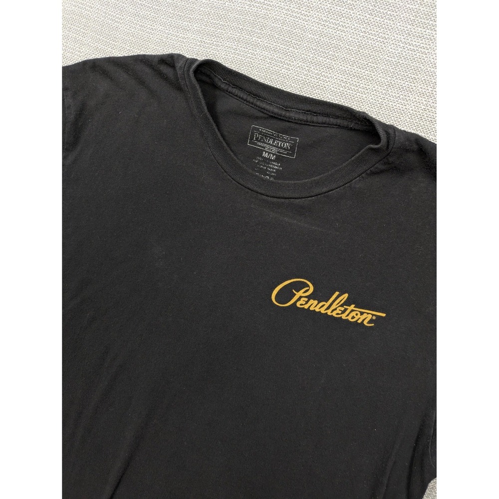 Pendleton Shirt Mens Medium Black Logo Graphic Tee Tagless Outdoor Western